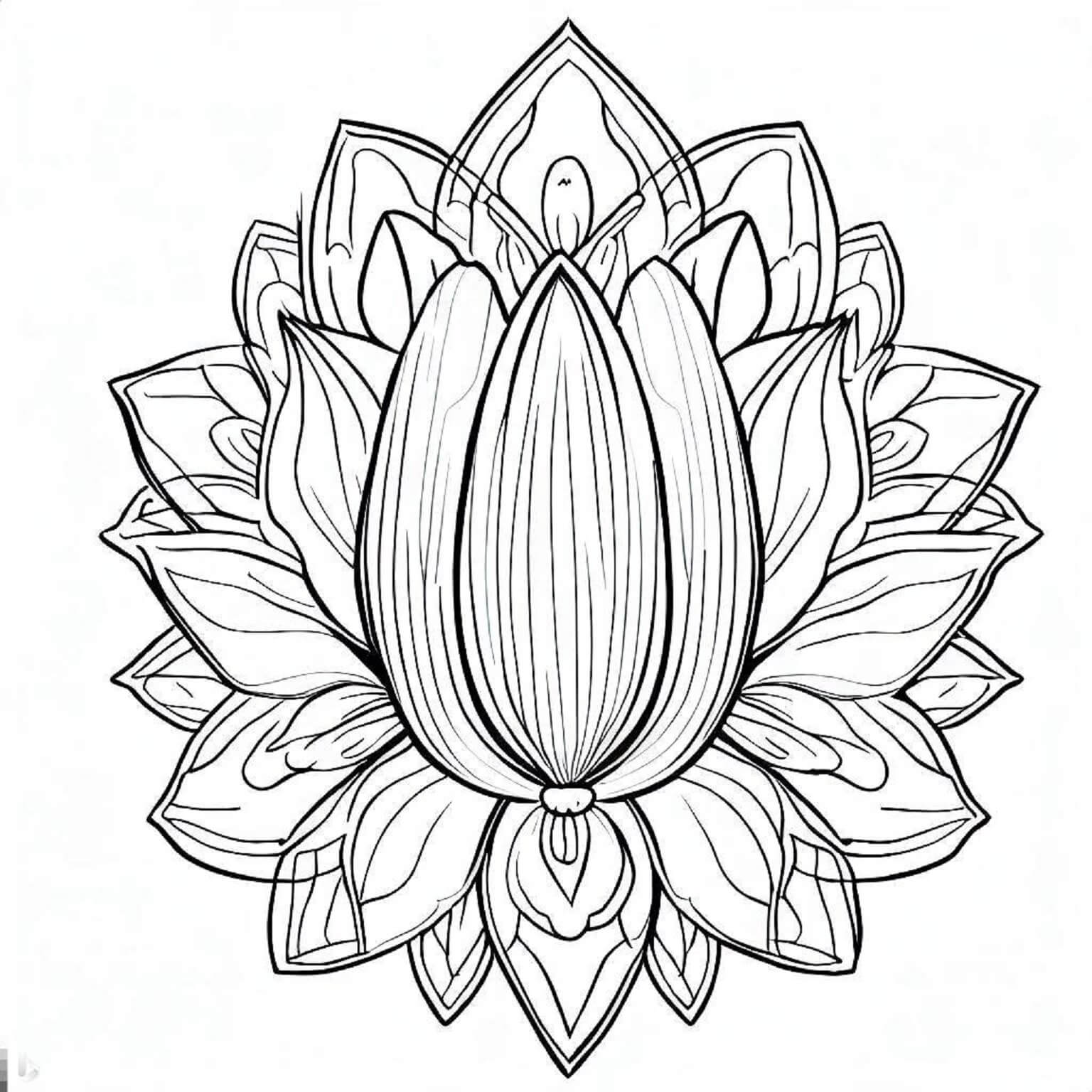 Coloriage Mandala: Tulipe Feuille 7 Mandalas