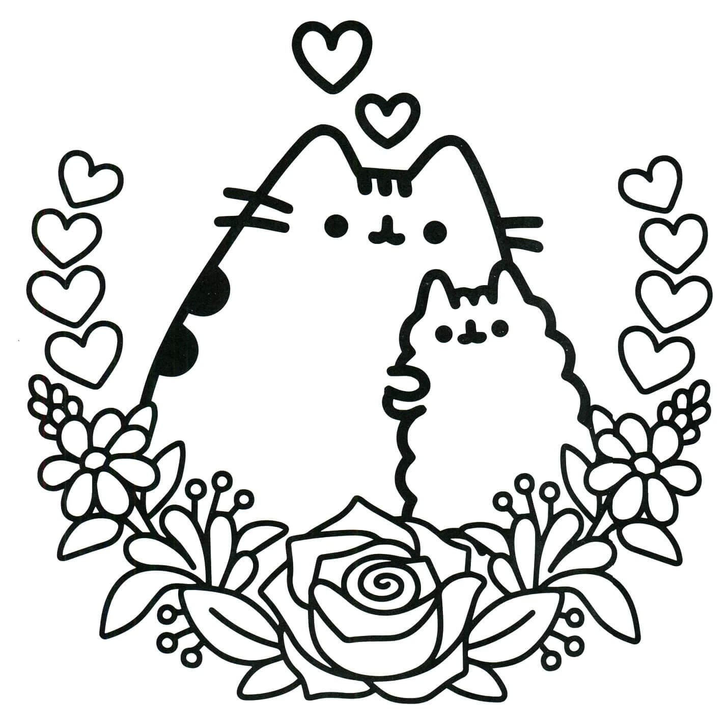 Mandala Couple Pusheen Coloring Page Mandalas