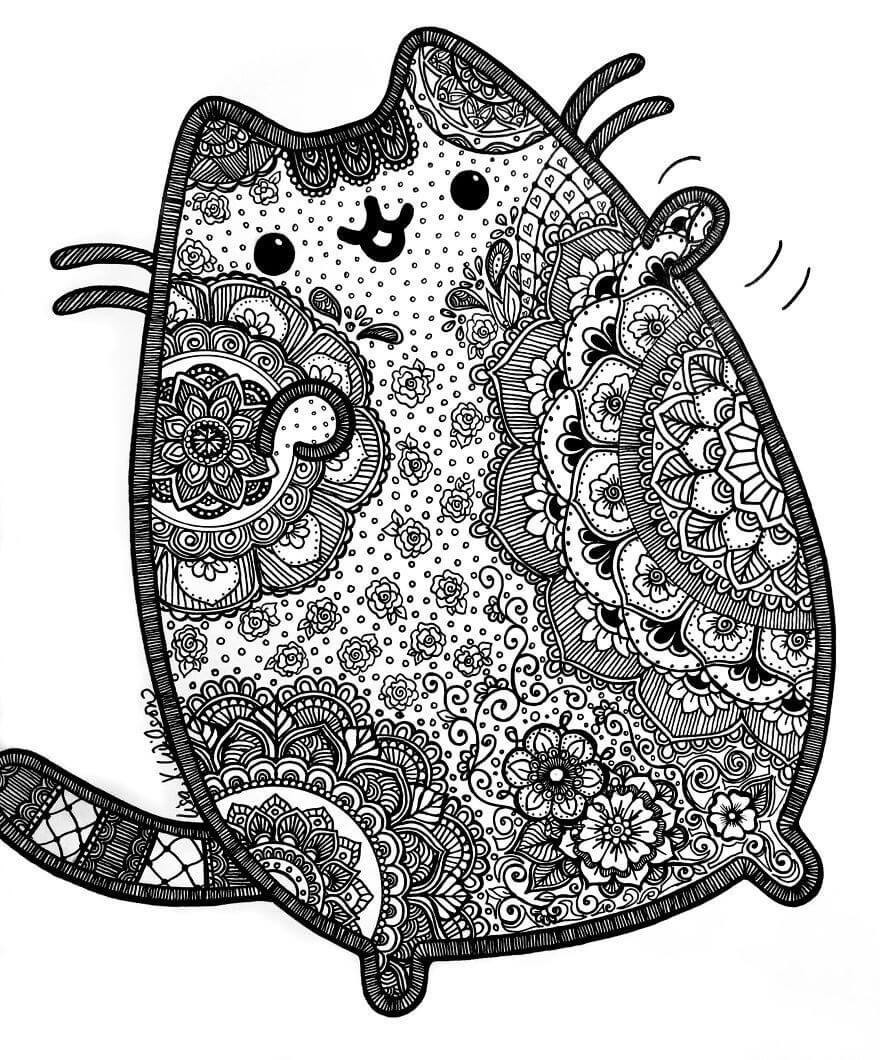 Mandala Pusheen Coloring Page Mandalas