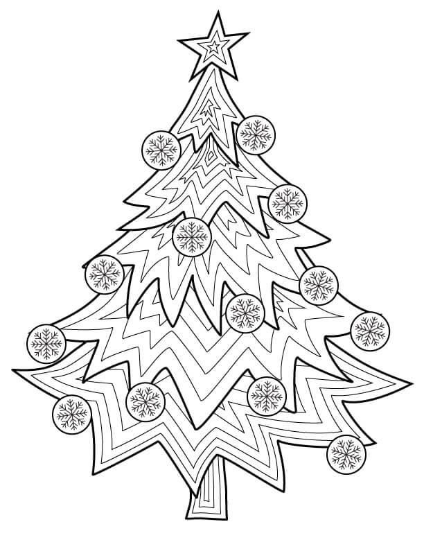Coloriage Mandala: Arbre de Noël Feuille 1 Mandalas