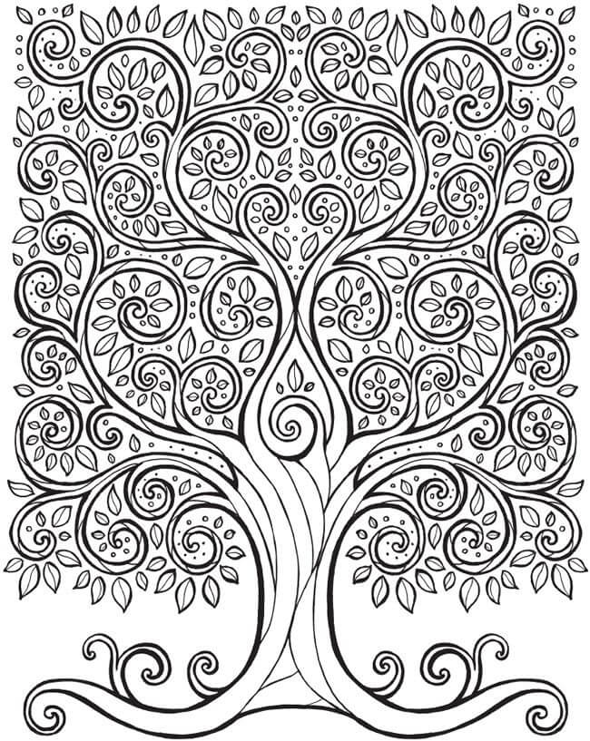 Coloriage Mandala: Arbre Feuille 1 Mandalas
