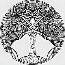 Coloriage Mandala: Arbre Feuille 8 Mandalas