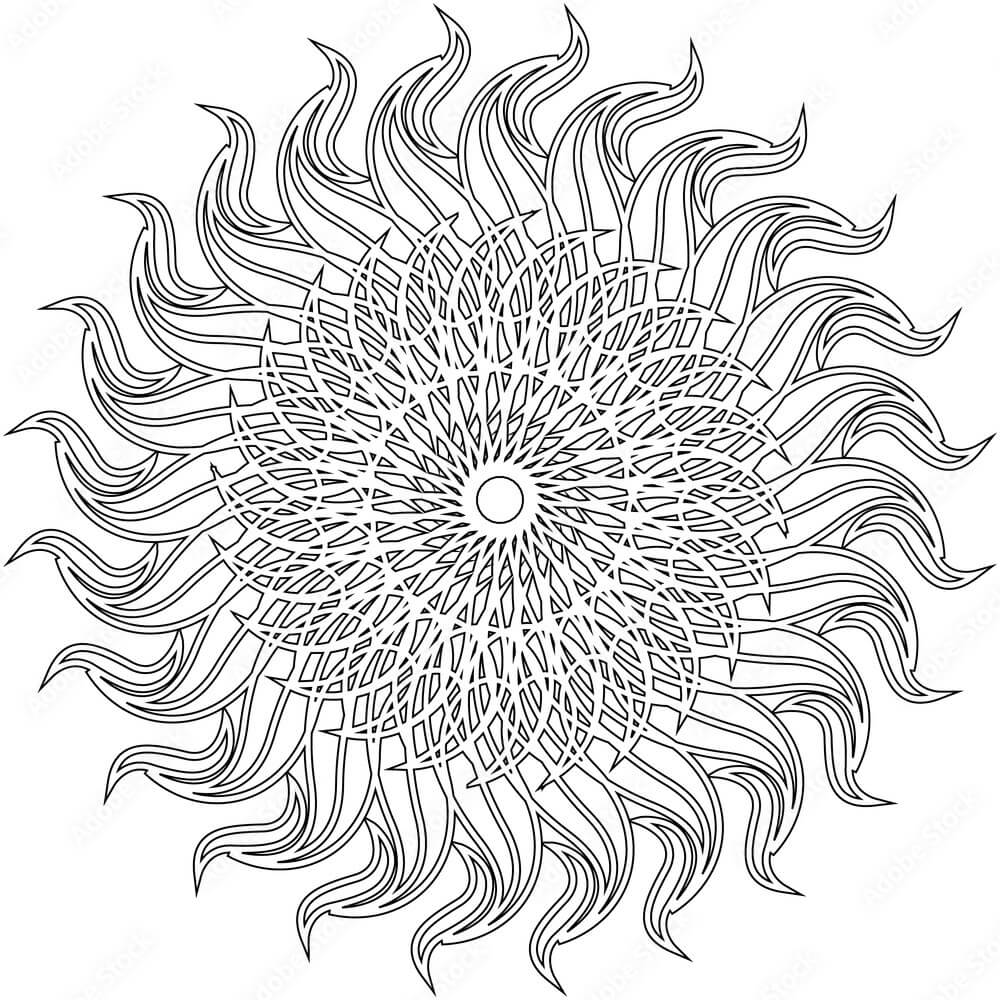 Coloriage Mandala: Beau soleil Mandalas