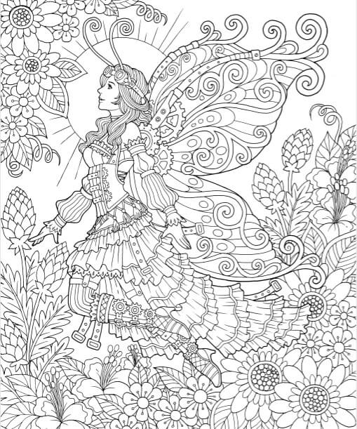 Coloriage Mandala: Fée Feuille 10 Mandalas