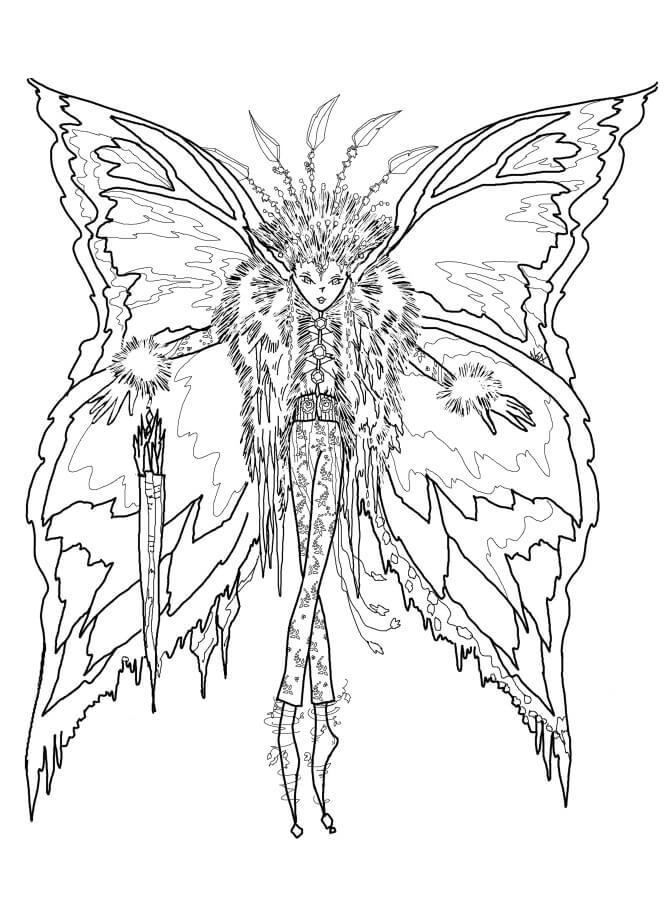 Coloriage Mandala: Fée volante Mandalas