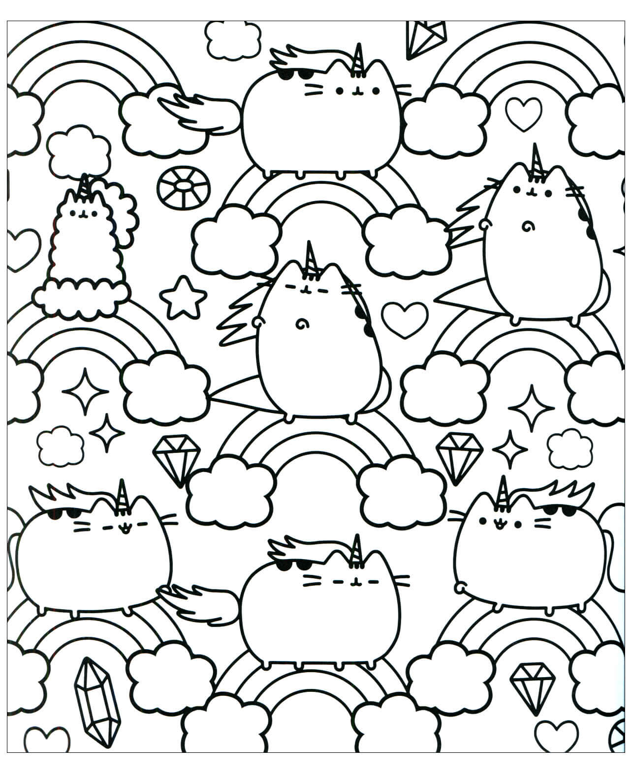 Coloriage Mandala: Pusheen la licorne Mandalas