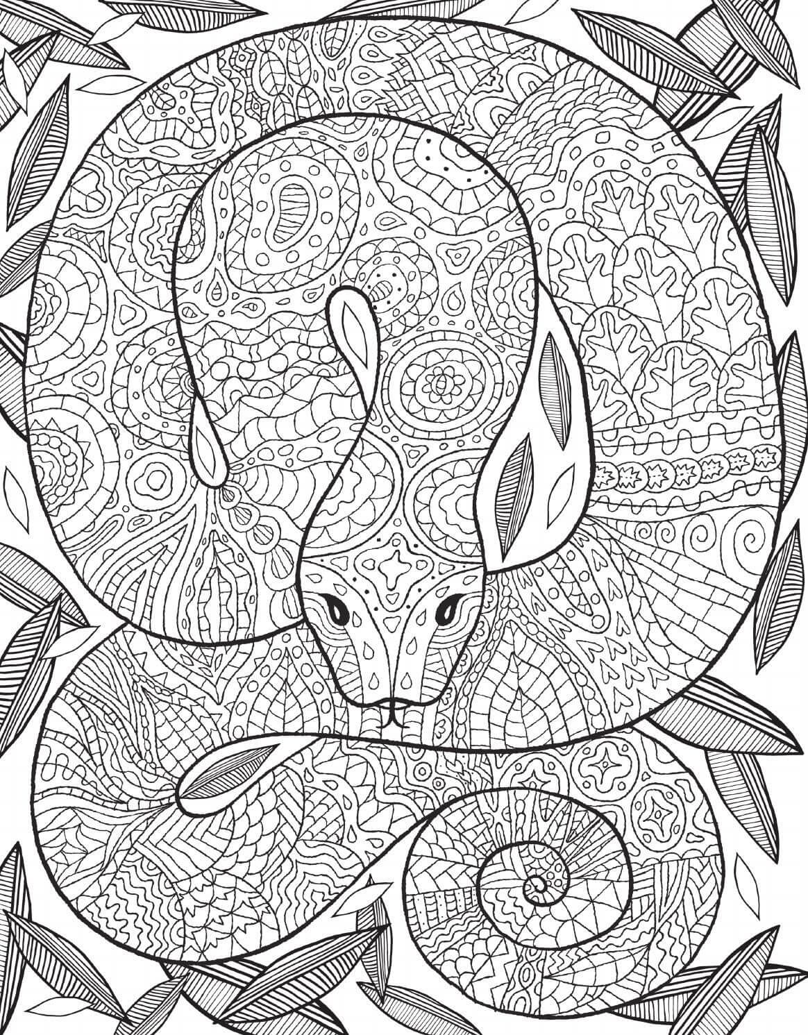 Coloriage Mandala: Serpent Feuille 1 Mandalas