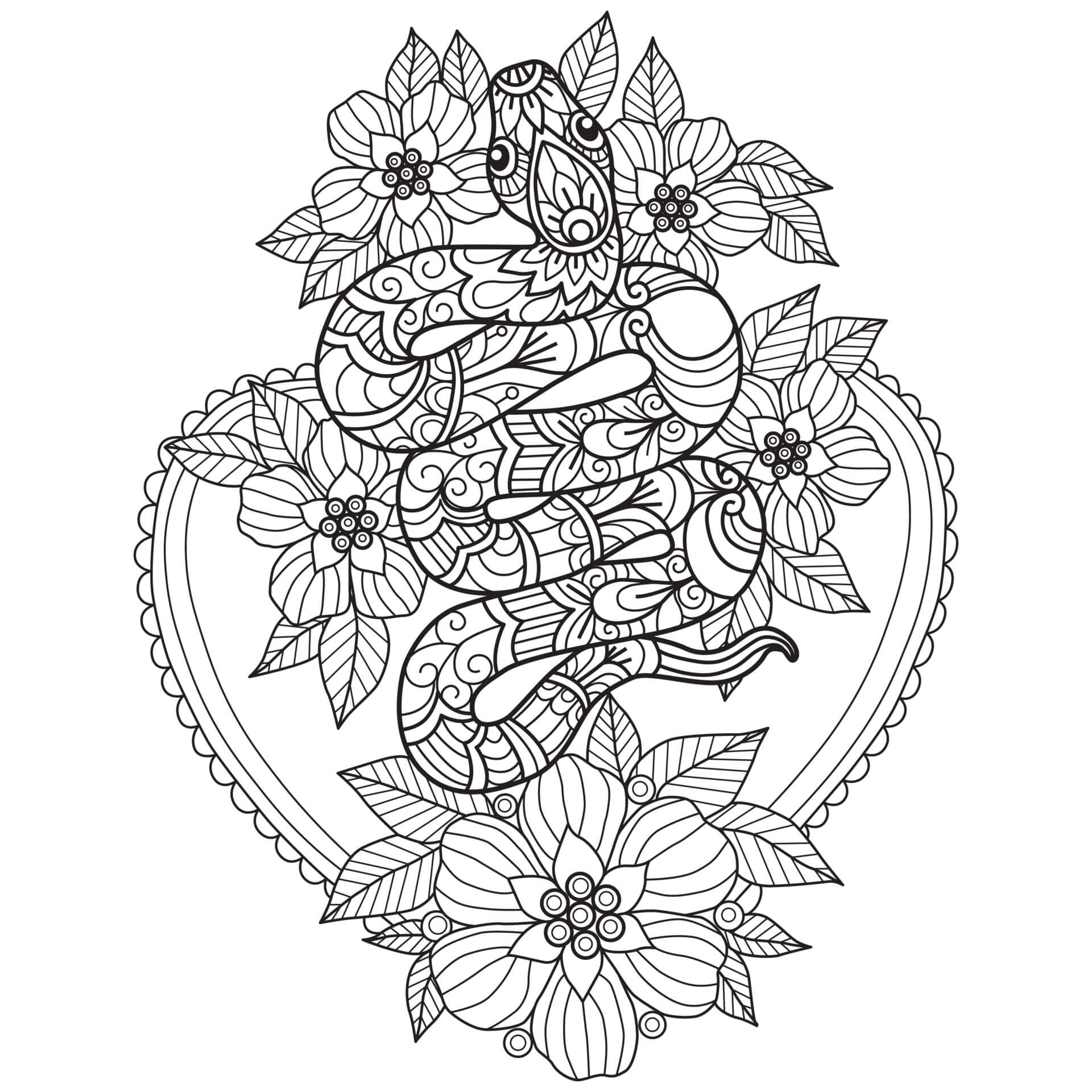 Coloriage Mandala: Serpent Feuille 11 Mandalas