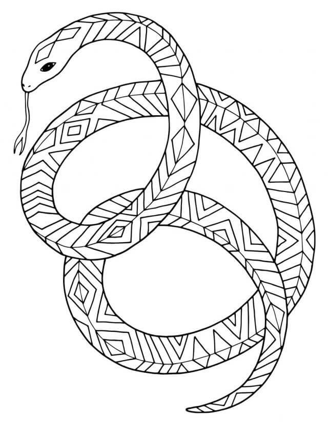 Coloriage Mandala: Serpent Feuille 18 Mandalas