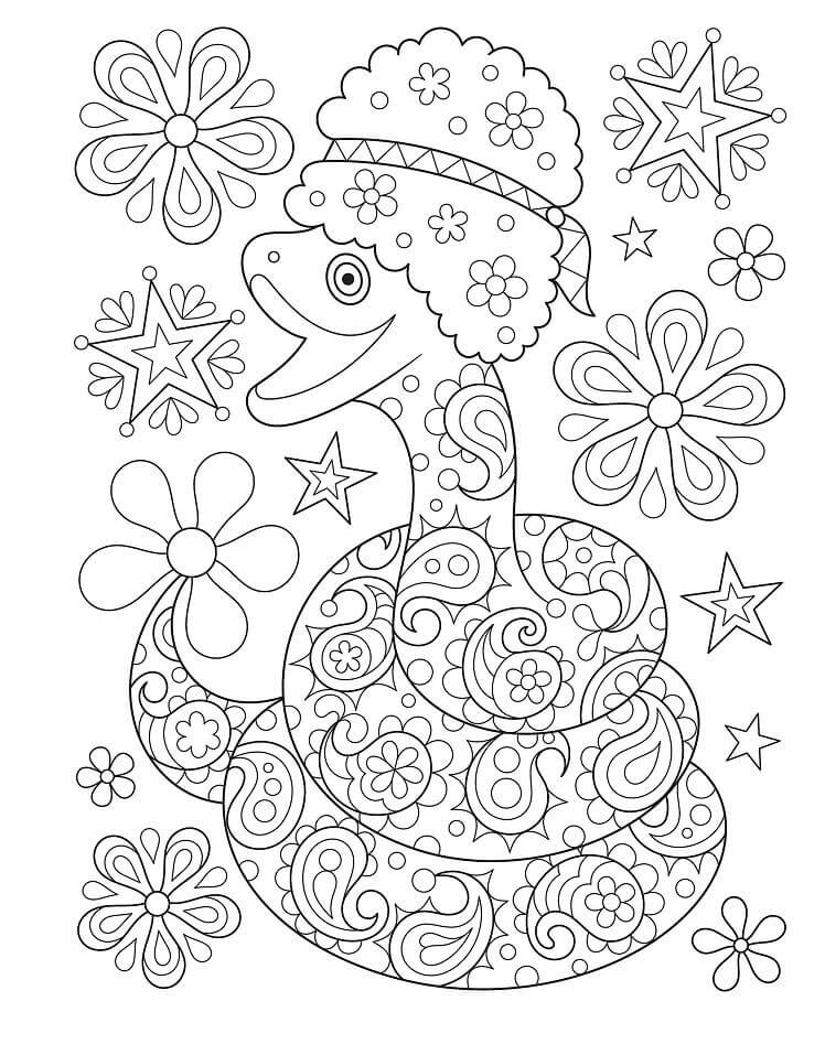 Coloriage Mandala: Serpent hippie Mandalas