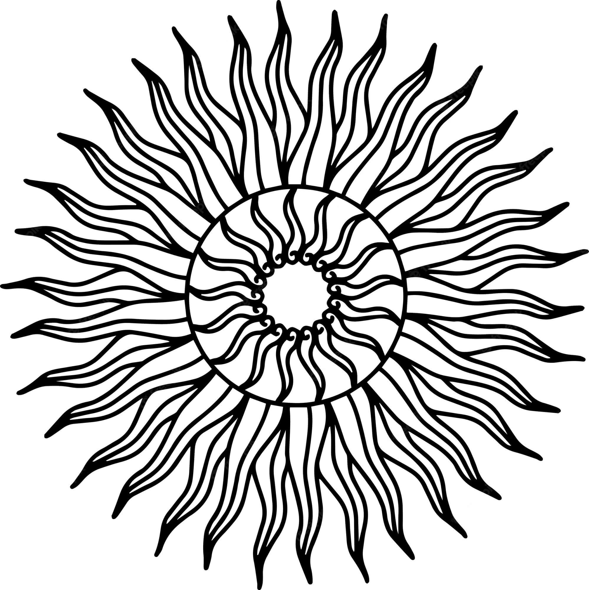 Coloriage Mandala: Soleil Feuille 8 Mandalas