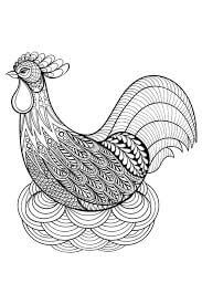 Coloriage Mandala: Beau coq Mandalas