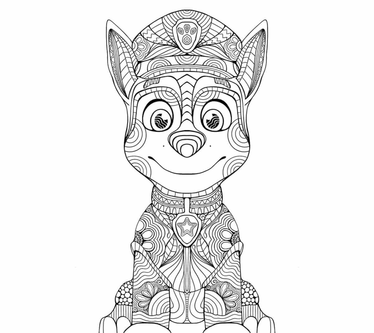 Coloriage Mandala: Chase souriant Mandalas