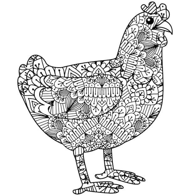 Coloriage Mandala: Coq Feuille 1 Mandalas