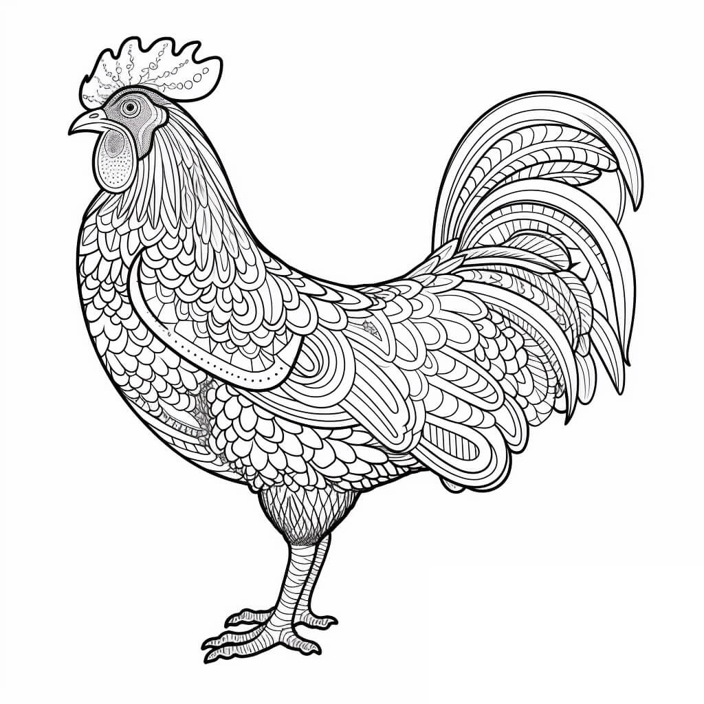 Coloriage Mandala: Coq Feuille 8 Mandalas