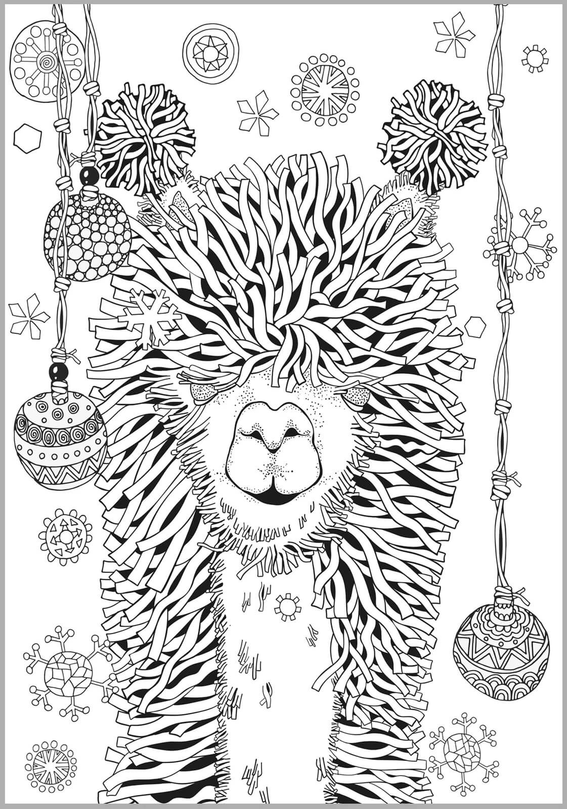 Coloriage Mandala: Lama Tête de lama Mandalas