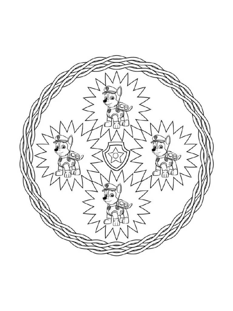 Coloriage Mandala: Quatre Chase Mandalas