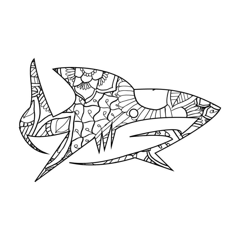 Coloriage Mandala Requin Mandalas