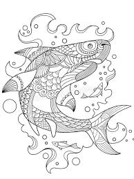 Coloriage Mandala: Requin Feuille 7 Mandalas