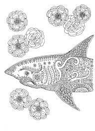 Coloriage Mandala: Tête de requin Mandalas