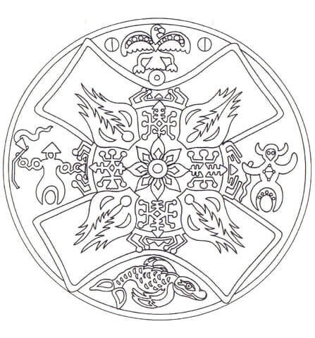 Mandala Awesome Native Coloring Page Mandalas