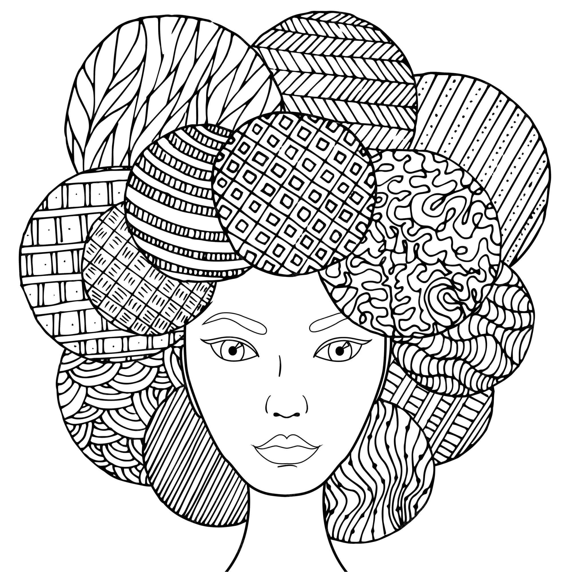 Mandala Circle Hair Coloring Page Mandalas