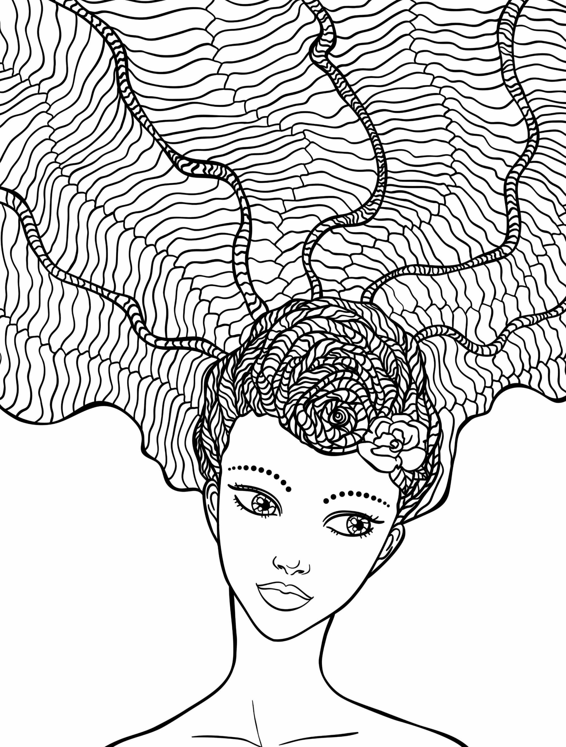 Mandala Hair Coloring Page - Sheet 1 Mandalas