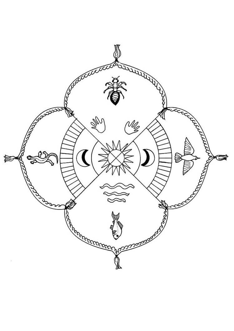 Mandala Simple Native Coloring Page Mandalas