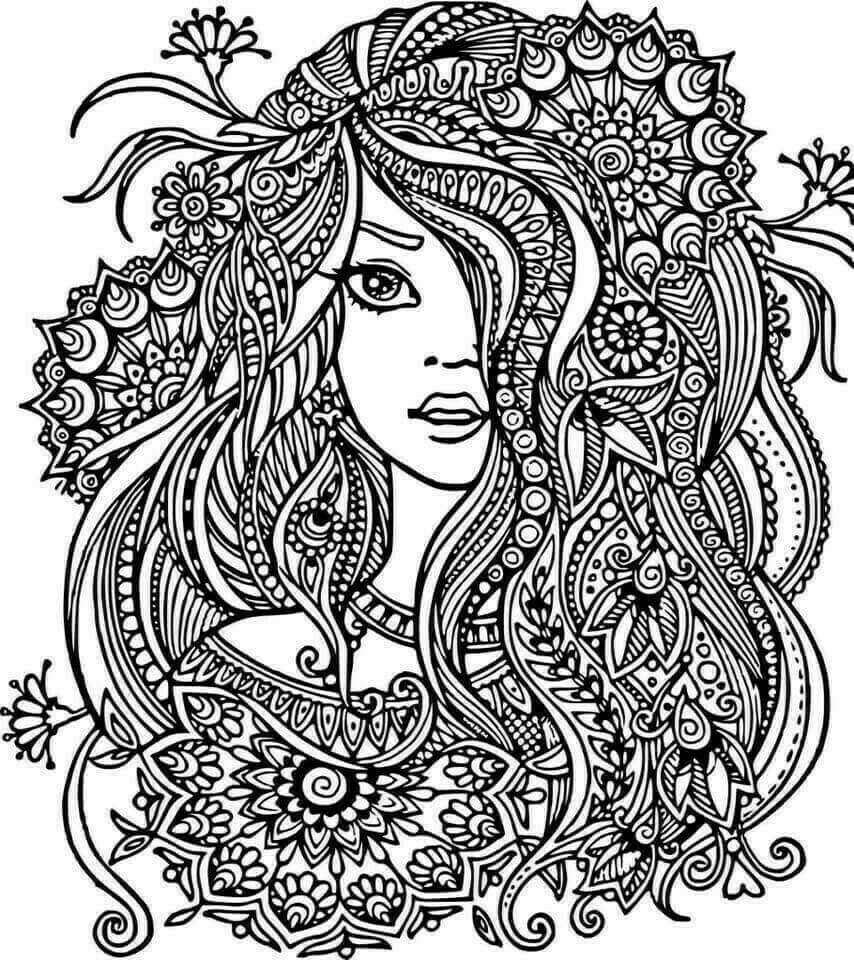 Coloriage Mandala: Cheveux Feuille 2 Mandalas
