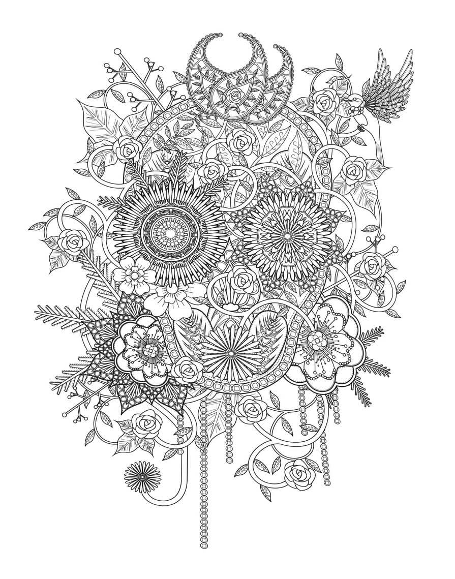 Coloriage Mandala: Crâne difficile Mandalas