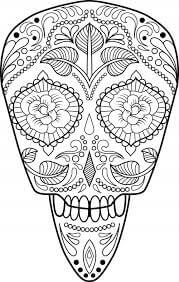 Coloriage Mandala: Crâne Feuille 3 Mandalas