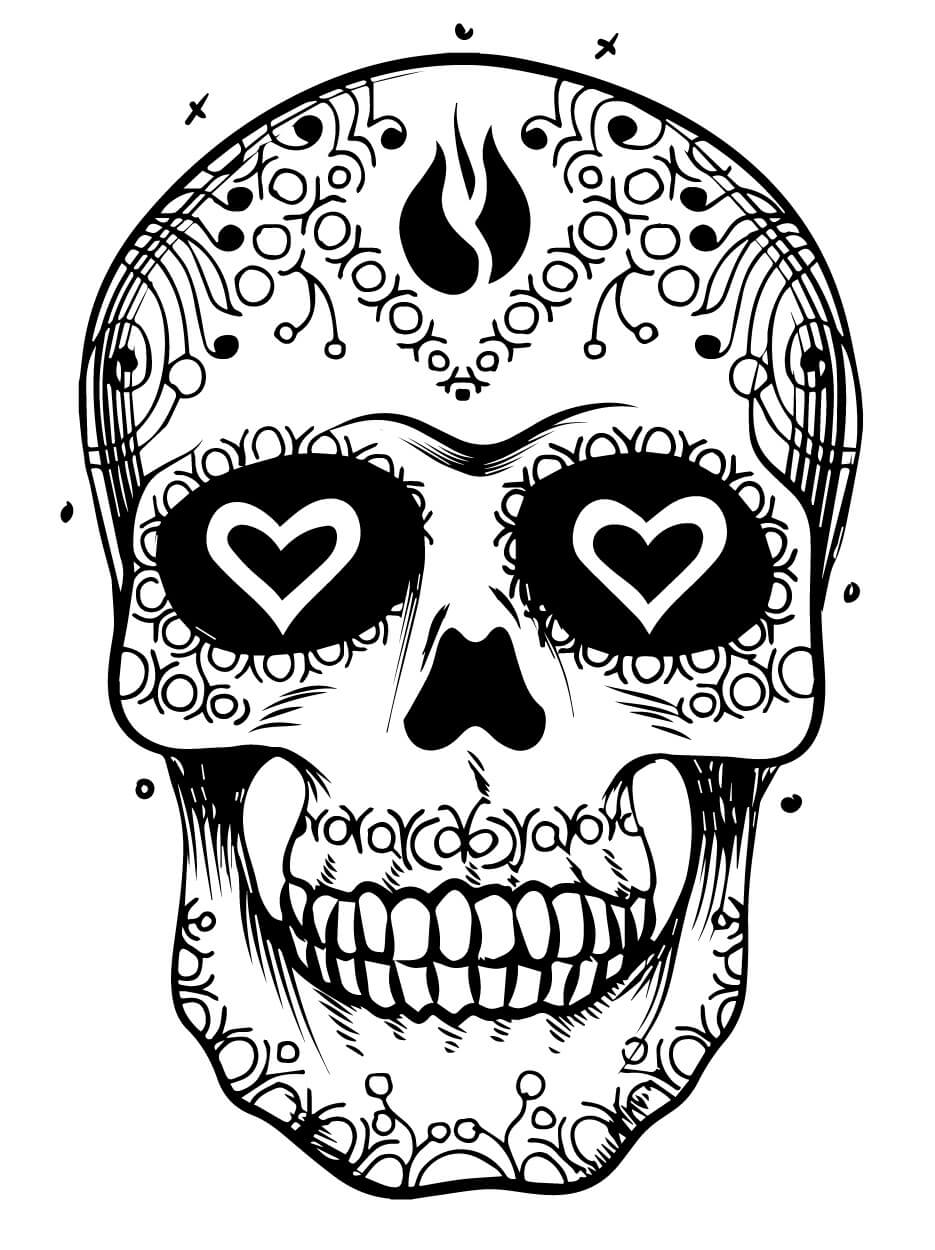 Coloriage Mandala: Crâne Feuille 4 Mandalas