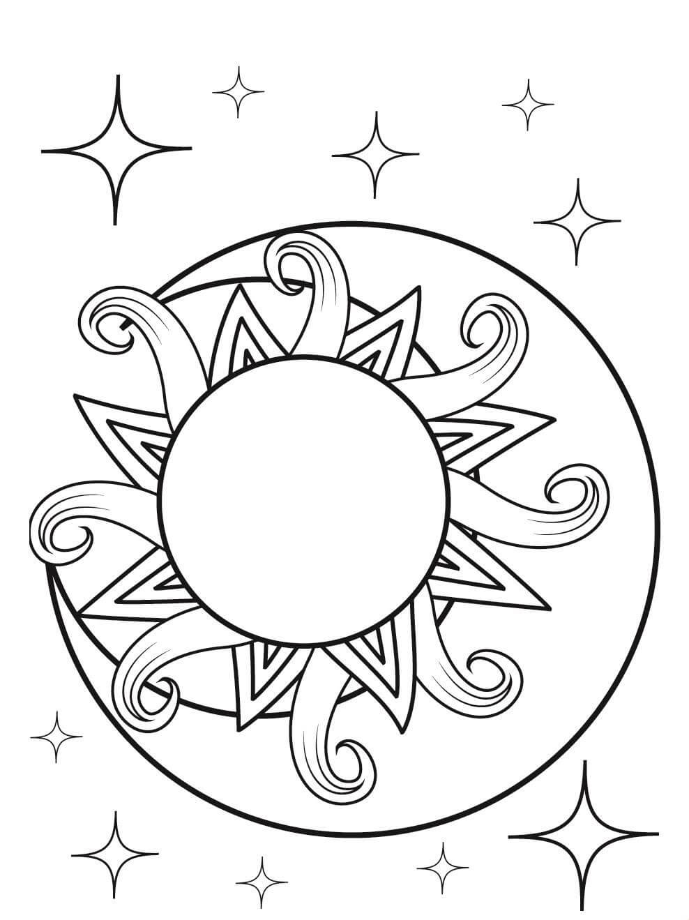 Coloriage Mandala: Explorez le monde de la créativité avec le soleil et la lune Mandalas
