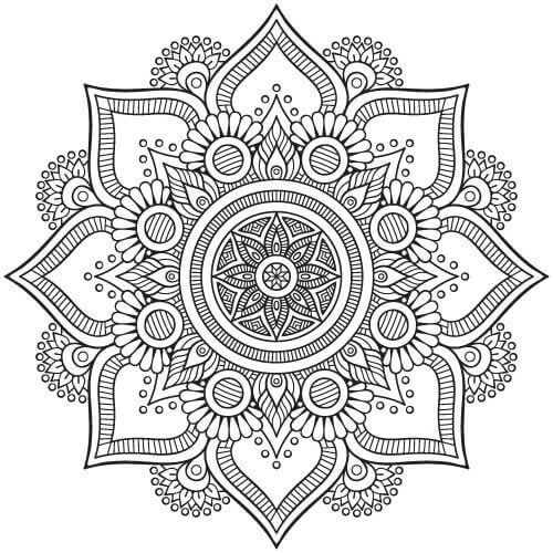 Coloriage Mandala: Fleurs indiennes Mandalas