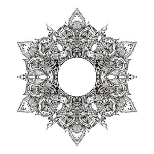 Coloriage Mandala: Indien rond Mandalas