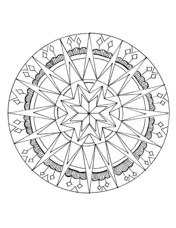 Coloriage Mandala: Modèle natif Mandalas
