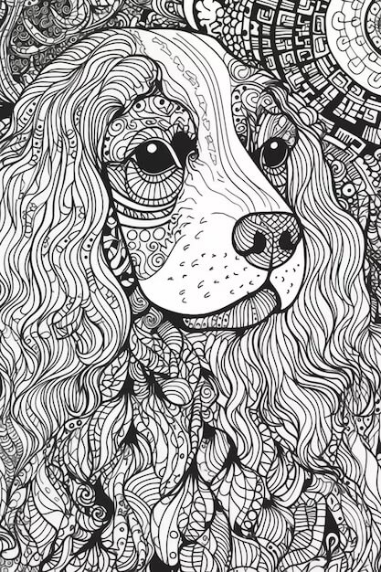 Coloriage Mandala: Poils de chien Mandalas