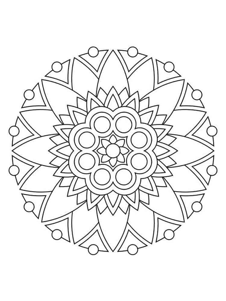 Beautiful Simple Mandala Coloring Page Mandalas