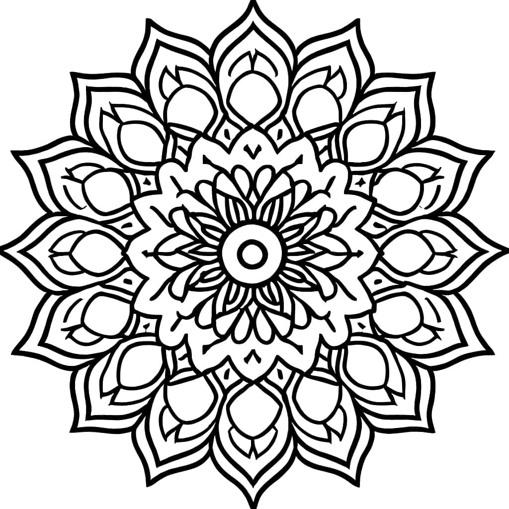 Coloriage Mandala: Gratuit et simple pour adultes Mandalas