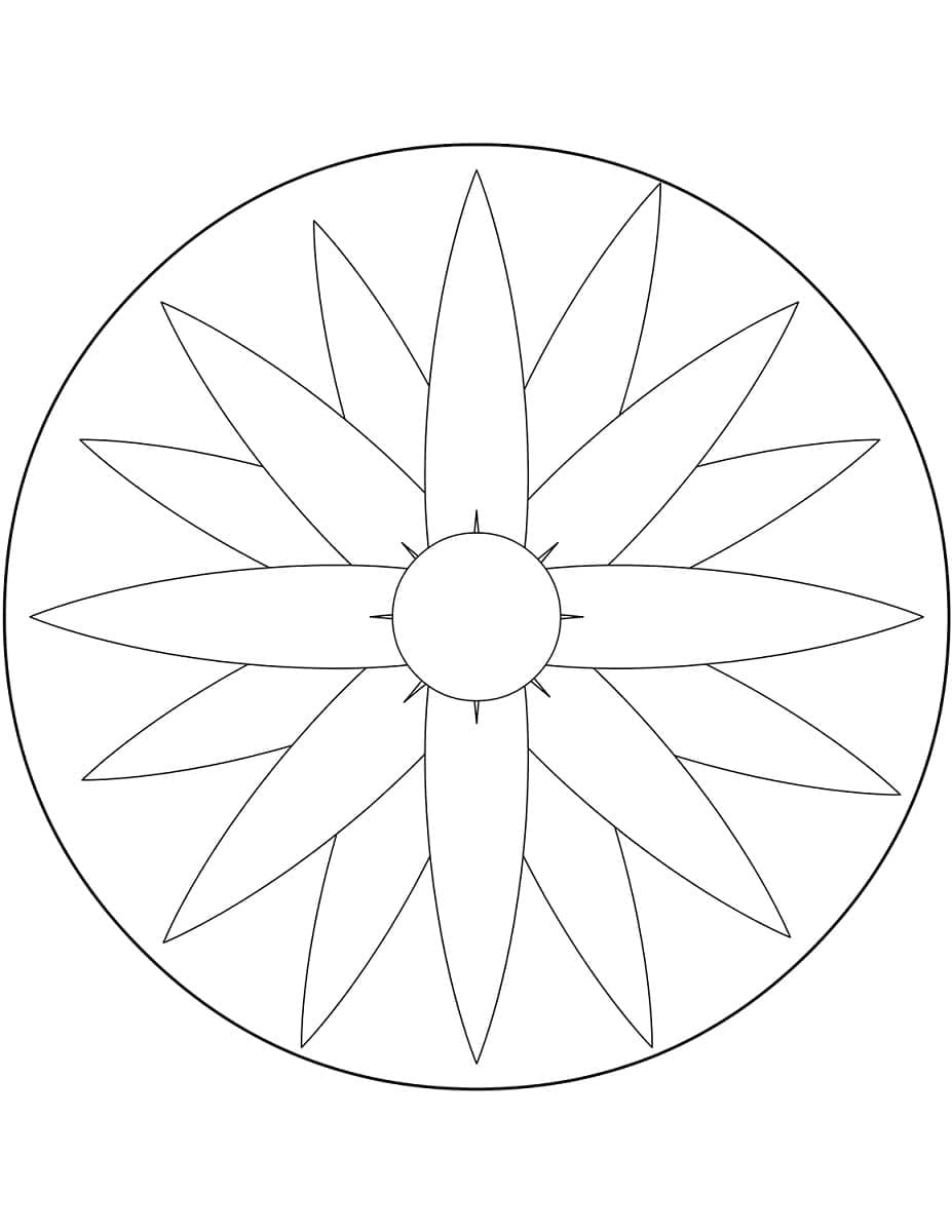 Coloriage Mandala: Motif floral simple Mandalas