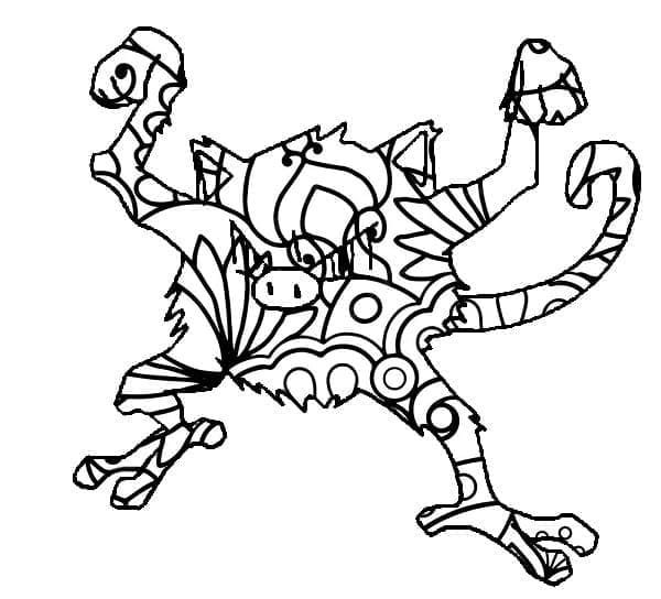 Coloriage Mandala: Pokémon Férosinge Mandalas