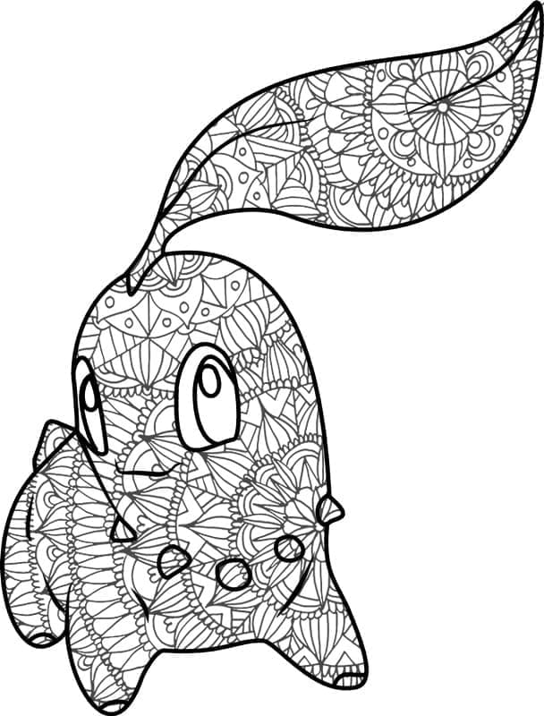 Coloriage Mandala: Pokémon Germignon Mandalas