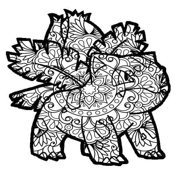 Coloriage Mandala: Pokémon Herbizarre Mandalas