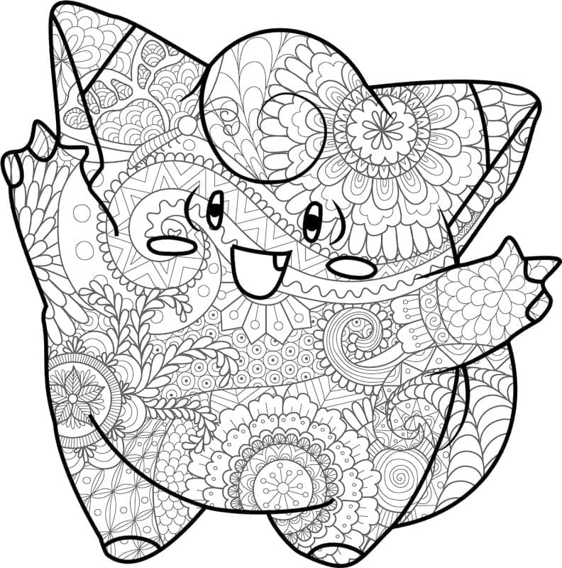 Coloriage Mandala: Pokémon Mélofée Mandalas