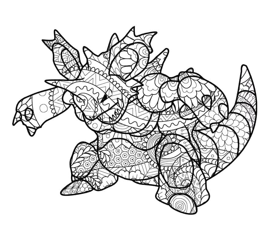 Coloriage Mandala: Pokémon Nidoking Mandalas