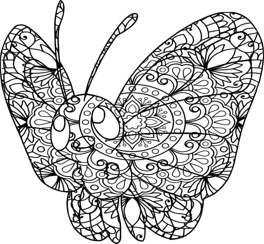 Coloriage Mandala: Pokémon Papilusion Mandalas