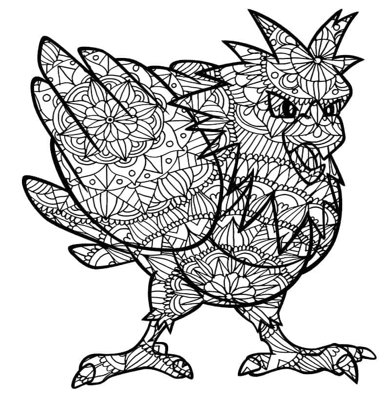 Coloriage Mandala: Pokémon Piafabec Mandalas