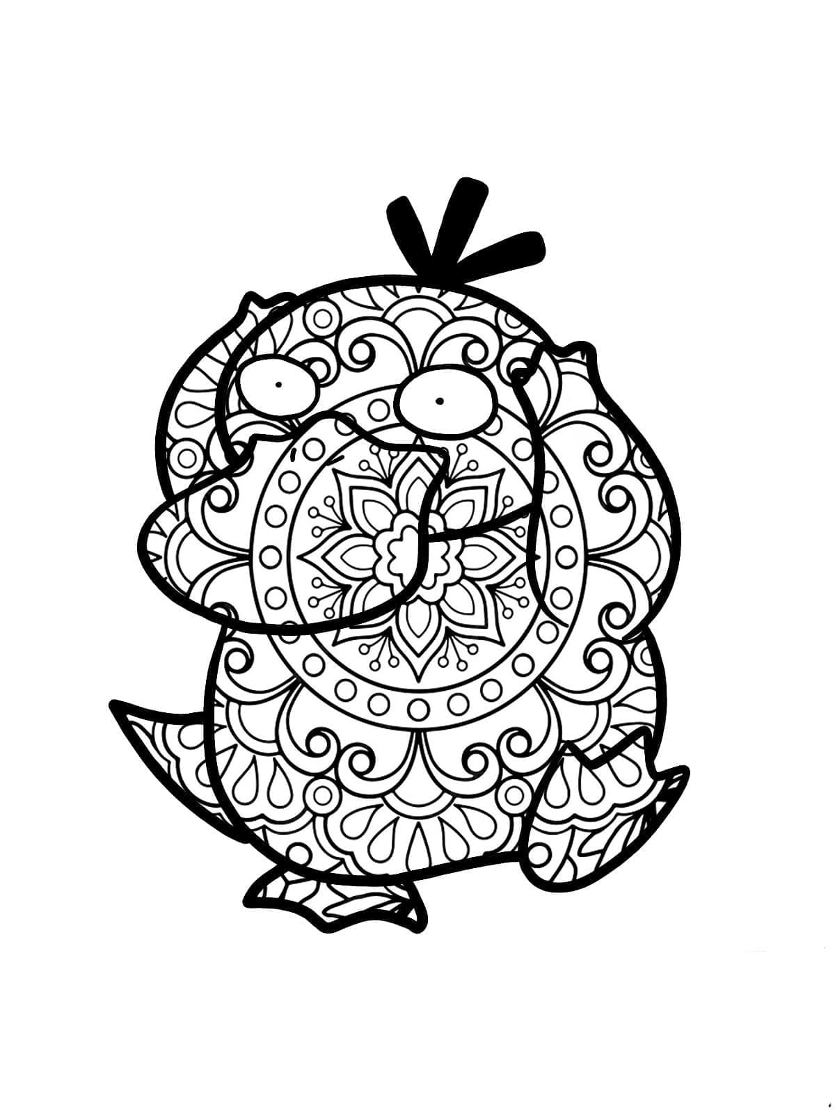 Coloriage Mandala: Pokémon Psykokwak Mandalas