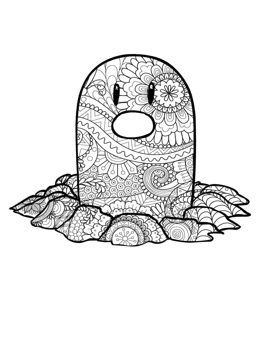 Coloriage Mandala: Pokémon Taupiqueur Mandalas