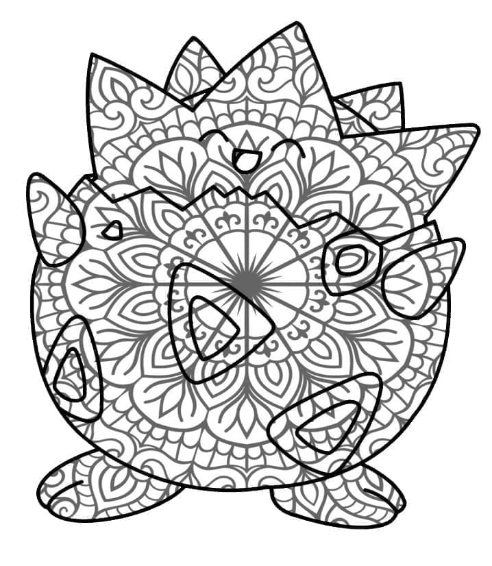 Coloriage Mandala: Pokémon Togepi Mandalas